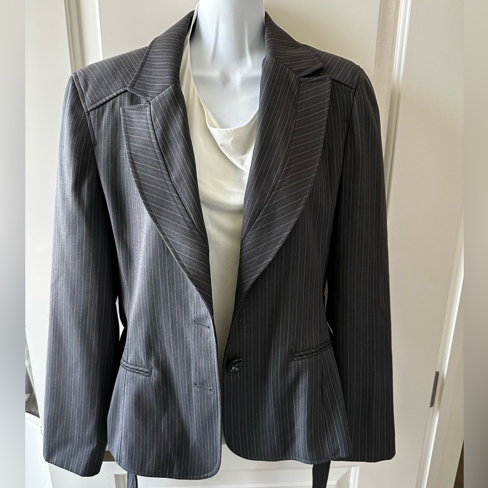 Larry Levine Charcoal Pinstripe Blazer